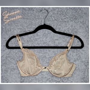 Victoria’s Secret VTG Rare Y2K "Very Sexy" Unlined Nylon Bra 34D Nude Lace